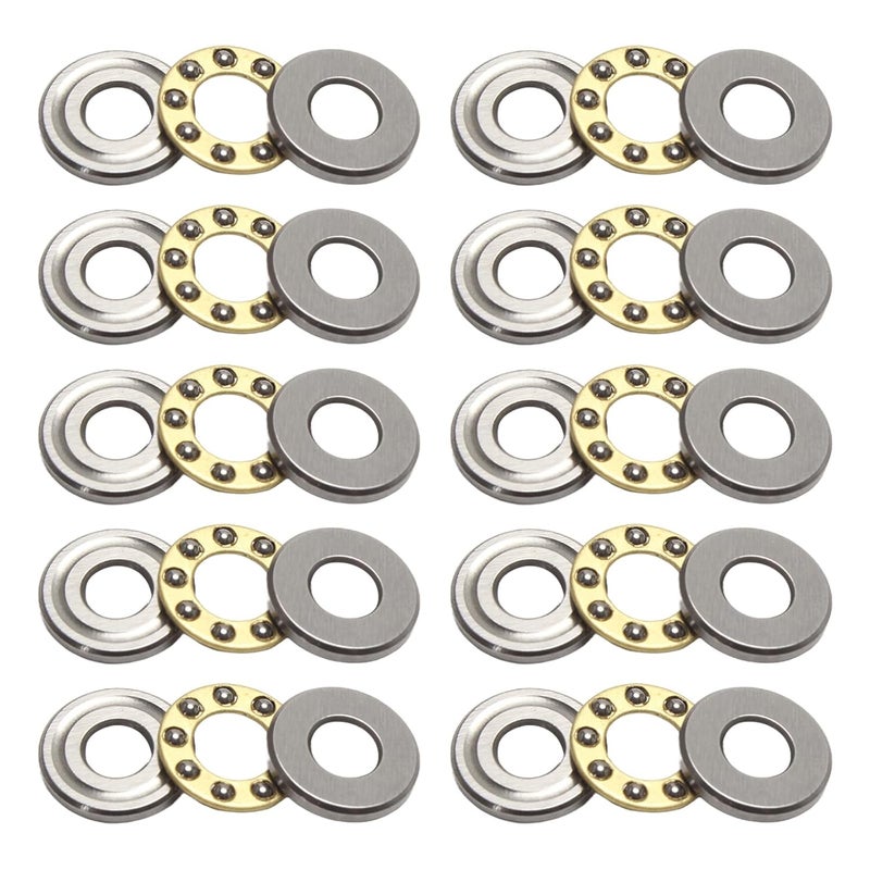 STYUI (10Pcs) F4-10M Miniature Thrust Ball Bearings 4mm x 10mm x 4mm Miniature Plane Thrust Bearings Chrome Steel One Way - Image 1